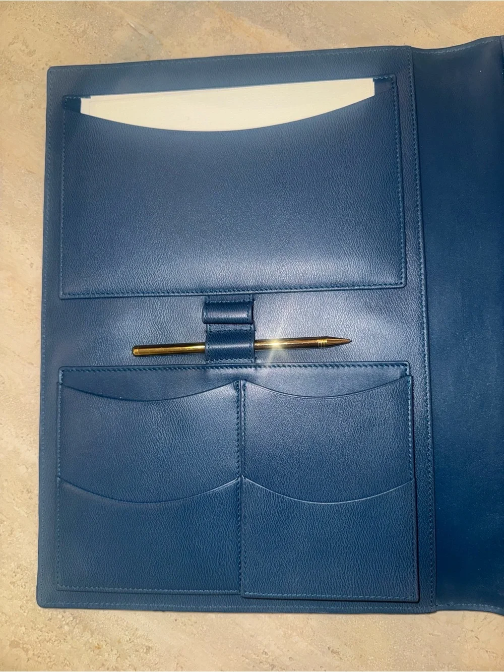 Authentic Smythson of Bond Street A4 leather portfolio - discontinued- Blue
